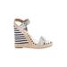 Nicole Miller Artelier Wedges: Silver Stripes Shoes - Women's Size 6