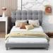 House of Hampton® Hebbe Upholstered Platform Bed in Gray | Twin | Wayfair 7B29B80C796E439B96330BB981F5B1CA