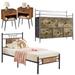 Trent Austin Design® Belteau Platform 4 Piece Bedroom Set Wood/Metal in Brown/Gray | 43.7 H x 38.5 W x 78.43 D in | Wayfair