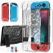 HEYSTOP Switch Case for Nintendo Switch Case Dockable with Screen Protector Clear Protective Case Cover for Nintendo Switch and JoyCon Controller with a Switch Tempered Glass Screen Protector