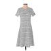 DKNY Casual Dress - A-Line: White Print Dresses - Women's Size Small