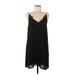 BP. Casual Dress - Mini Plunge Sleeveless: Black Print Dresses - Women's Size Medium