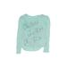 Justice Pullover Sweater: Green Tops - Kids Girl's Size 8