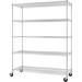 BASICS TBFC-0931 5-Tier Adjustable Wire Shelving With Wheels For Kitchen Organization Garage Storage Laundry Room NSF Certified 600 To 2250 Pound Capacity 60â€� By 24â€� By 77â€� Chrome