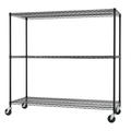 Basics 3-Tier Adjustable Wire Shelving With Wheels For Kitchen Organization Garage Storage Laundry Room NSF Certified 600 To 1350 Pound Capacity 60â€� By 24â€� By 54â€� Black