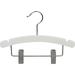 White Kids Combo Hanger Box Of 25 10 Inch Wooden Children s Hangers With Adjustable Cushion Clips Notches And Chrome Swivel Hook By