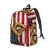 LAKIMCT Retro American Flag Baseball Canvas Backpack for Boys Girls College Laptop Backpack for Women Men Business Travel Casual Bag Student Bookbag for Kids Adults Large