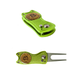 HODL 21 Bitcoin Golf Divot Repair Tool All-Metal Golf Accessories - 3- in-1 Golf Multitool (Divot Tool Ball Marker Club Holder) | Foldable with with Pop-up Button & Magnetic Ball Marker- Lime Green