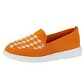 NIEWTR Women s Comfortable Walking Shoes - Tennis Casual Slip on Sneakers(Orange 8)