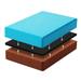 2pcs Double Colored Yoga Pilates Bricks High Density EVA Block Sports Exercise Fitness Gym Workout Stretching Aid (Blue + Dark Brown Green + Dark Brown)