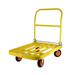 Industrial Folding Push Hand Truck on Wheels Steel Heavy Duty Dolly with Handle Rolling Platform Cart for Home Office Warehouse Garage Workshops Schools Garden 1430 lb Capacity Yellow