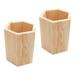 4 Pcs Makeup Brush Desk Pen Holder Pine Desktop Pencil Organizer Wood Child