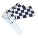 20pcs Checkered Racing Flags with Stick Mini Hand Held Race Car Flags Race Car Party Decorations Supplies Festival Events Celebration (Black & White Red & White)