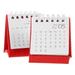 Simple Mini Desk Calendar Monthly Pad 2022 Paper Coil Easel Decor Home Ornament Dining Table Red Office