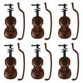 6 Pcs Dollhouse Violin Miniatures Models Ornament Christmas Tree Musical Instrument Outdoor Tools Pocket Plastic
