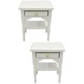 White Bedside Tables Baby Toys Model Miniature Wooden Closet Toddler Bamboo Child 2 PCS