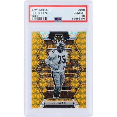 Joe Greene Pittsburgh Steelers 2023 Panini Mosaic Gold #210 #5/10 PSA Authenticated 10 Card