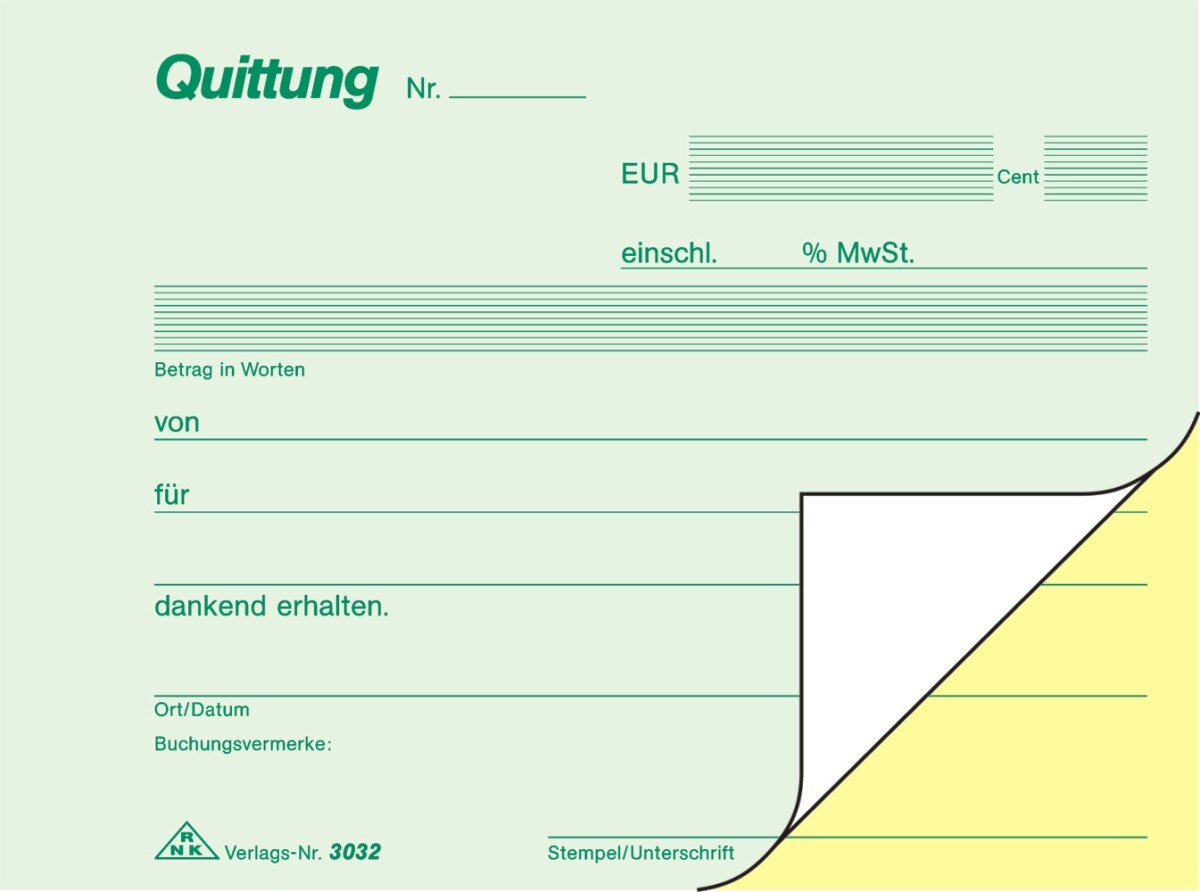 RNK Quittungsblock A6 2x40 Blatt selbstdurchschreibend Image