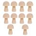 Unfinished Wooden Mushrooms Peg Dolls: Unpainted Natural Wood Mushroom 3. 5CM Small Figurine Sculpture 10pcs for DIY Painting Crafts Projects