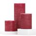 CANDWAX Assorted Candles Pillar - Set of 3 Rustic Pillar Candles Includes 3 4 and 8 Unscented Candles - Long Burning Candles Ideal as Wedding Candles and Candles for Home - Red Candles