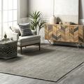 nuLOOM Rigo Hand Woven Farmhouse Jute Area Rug 8 x 10 Gray