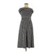 Banana Republic Casual Dress - Midi: Black Stripes Dresses - Women's Size 6 Petite