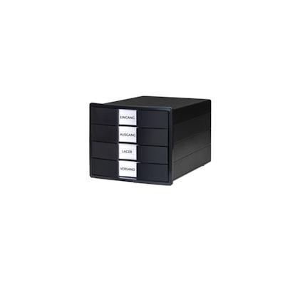 Schubladenbox IMPULS KARMA, A4/C4, 4 geschlossene Schubladen, öko-schwarz