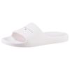 Pantolette TOMMY JEANS "TJW PRINTED PU POOL SLIDE", Damen, Gr. 37, weiß (ecru), Synthetik, sportlich, Schuhe Badelatschen Pantolette, Plateau, Sommerschuh, Schlappen mit Logoschriftzug auf der Bandage