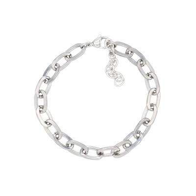Edelstahlarmband FIRETTI "Schmuck Geschenk Ankerkettengliederung, 5 mm breit" Gr. 21, silber (edelstahlfarben), Armbänder, Damen, 21, Edelstahl, Made in Germany Image