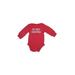 Carter's Long Sleeve Onesie: Red Solid Bottoms - Size 3 Month