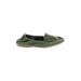 Hush Puppies Flats: Slip-on Stacked Heel Indoor Green Print Shoes - Women's Size 6 - Almond Toe