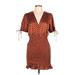 J.O.A. Just One Answer Casual Dress: Brown Polka Dots Dresses - Women's Size Large