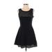 Parker Casual Dress - Mini Scoop Neck Sleeveless: Black Solid Dresses - Women's Size Small