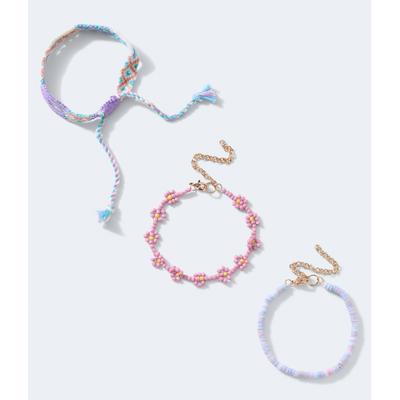 Aeropostale Womens' Candy Flower Bracelet 3-Pack - Multi-colored - Size ONE SIZE - Metal