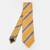 Burberry Accessories | Burberry Yellow Diagonal Striped Silk Satin Tie | Color: Yellow | Size: Os
