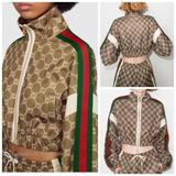 Gucci Jackets & Coats | Gucci Interlocking G Track Jacket | Color: Cream/Green | Size: Xs