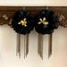 Anthropologie Jewelry | Anthropologie Statement Flower Earrings | Color: Black/Gold | Size: Os