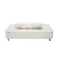 Elementi Sydney Ethanol Fire Pit Indoor Outdoor Firepit Table Firepit Concrete Fire Table Patio Heater Fireplace Includes Lid Cover and Windscreen 27 000 BTUs - Cream White 61.9 x 29.9 Inches