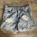 American Eagle Outfitters Shorts | American Eagle Womens 90s Boyfriend Shorts Sz 6 Distressed Denim High Rise Jean | Color: Blue | Size: 6
