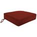 Jordan Manufacturing 22.5 x 22.5 Canvas Brick Crimson Solid Square Outdoor Deep Seat Cushion with Ties and Welt