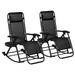 Outsunny Set of 2 Rocking Zero Gravity Lounge Chairs Folding Black
