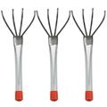 3 Pcs Four-tooth Rake Steel Rake Gardening Hand Tool Rake for Gardening 4 Claw Rake Gardening Rake