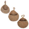 3 Pcs Fruit Vegetable Storage Basket Wall Hanging Bag Baskets Kitchen for Red Coffee Tea Sugar Canisters Numb