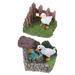 2 Pcs Fence Duck Drinking Teal Ornament Home Decor Household Dining Room Table Mini Decorations Resin Office