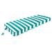 Jordan Manufacturing 47 x 17 Awning Turquoise Stripe Rectangular Outdoor Settee Swing Bench Cushion with Ties and Welt