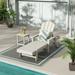 Polytrends Laguna All Weather Poly Pool Outdoor Chaise Lounge - with Side Table (2-Piece) Sand