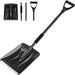 Snow Shovel 2024 New Upgrade Large-Capacity Lightweight Aluminum Portable Snow Shovel Parent-Child Playing Snow Shovel Shovel for Garden Car Camping with Extra Ice Scrape(Black)