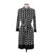 Donna Morgan Casual Dress - Shirtdress High Neck 3/4 sleeves: Black Dresses - Women's Size 6