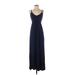 Old Navy Cocktail Dress - Formal V-Neck Sleeveless: Blue Print Dresses - Women's Size X-Small