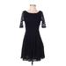 LC Lauren Conrad Cocktail Dress - Fit & Flare: Black Damask Dresses - Women's Size 2
